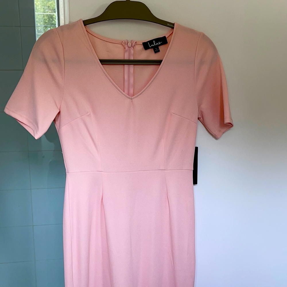 Lulus pink midi dress size small